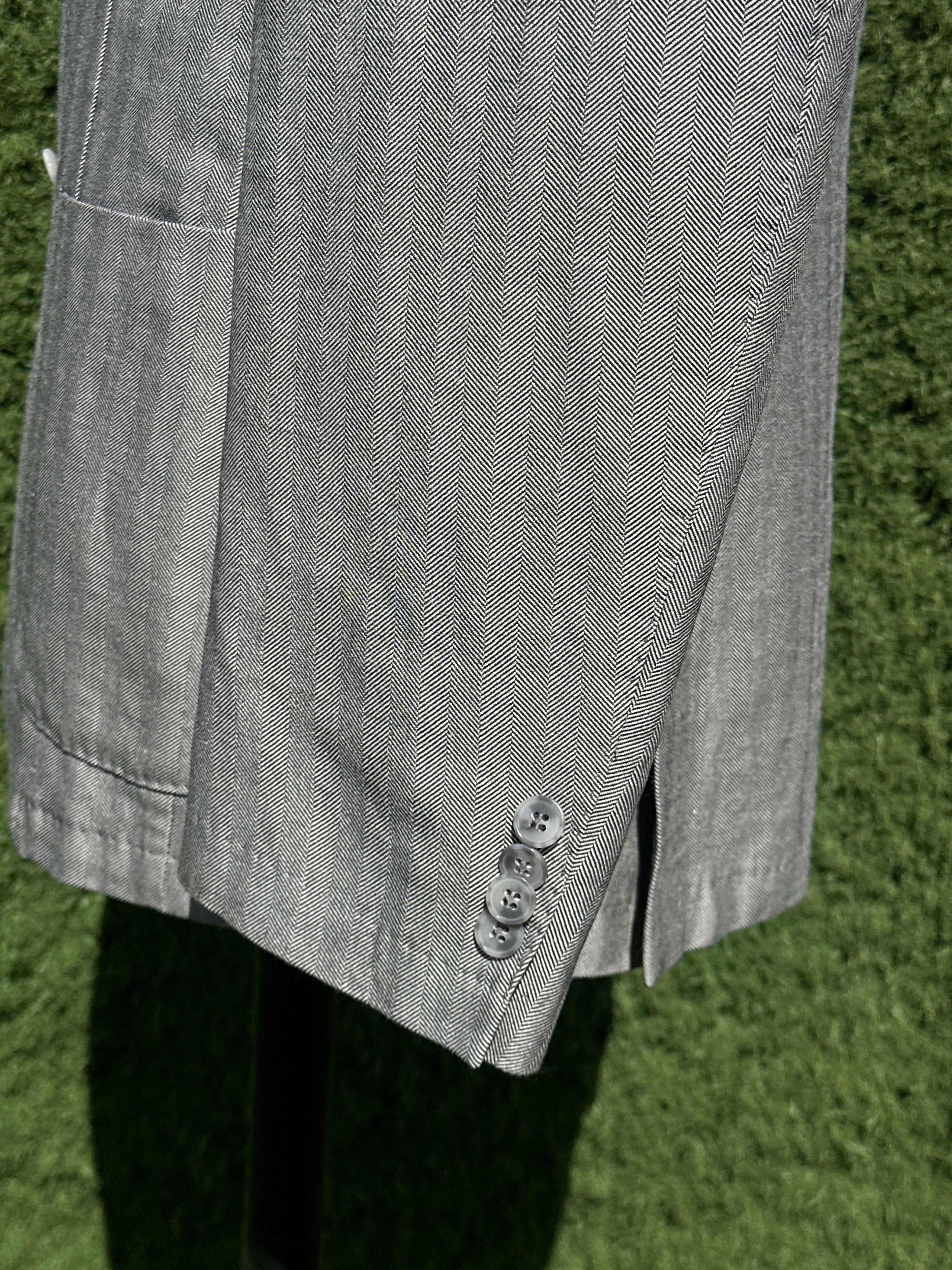 Isaia Isaia Napoli Suit Jacket 52 Gray Wool Linen Sport Coat 3B Size 52R - 12 Thumbnail