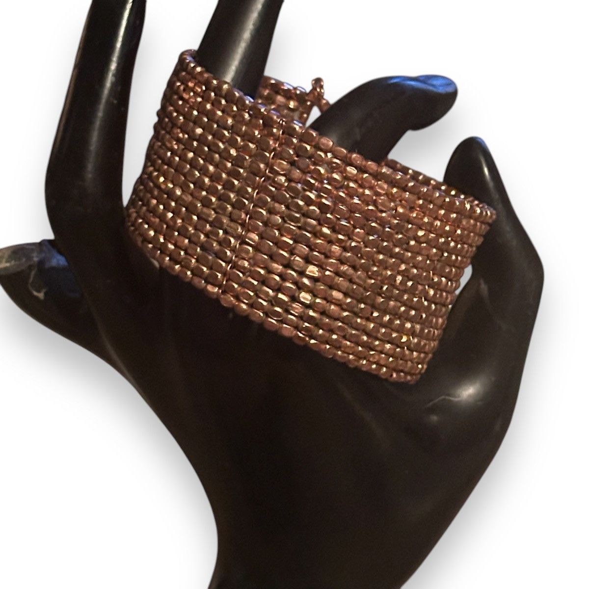 Other Copper tone seed bead stacked bangle cuff bracelet Size ONE SIZE - 2 Thumbnail