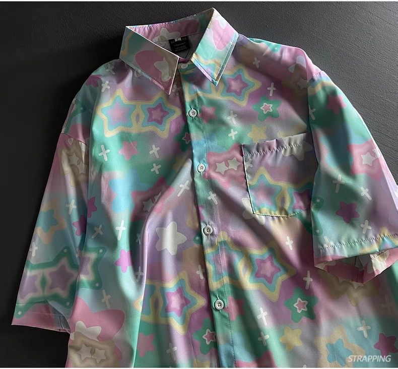 Other Galaxy Space Carton Button Up Short Sleeve Shirt Size US M / EU 48-50 / 2 - 5 Thumbnail