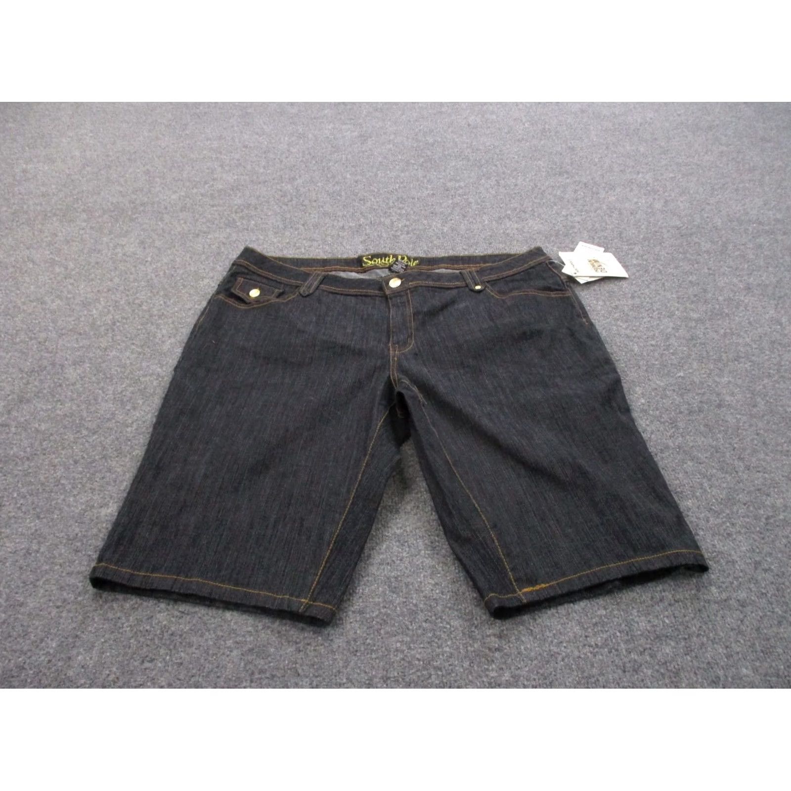 Southpole VINTAGE South Pole Jeans Shorts Womens 22 Blue Denim Wide Leg Bermuda Plus Size Embroidered Y2K 90s Skater Womens Size 28" / US 6 / IT 42 - 3 Thumbnail