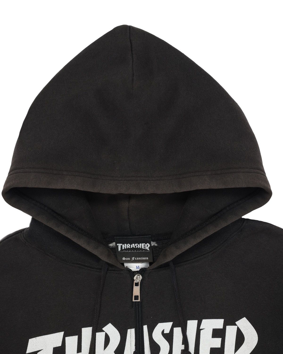 Vintage Thrasher Zip Hoodie Cropped -sun faded “Poser Certified” Size US M / EU 48-50 / 2 - 3 Thumbnail