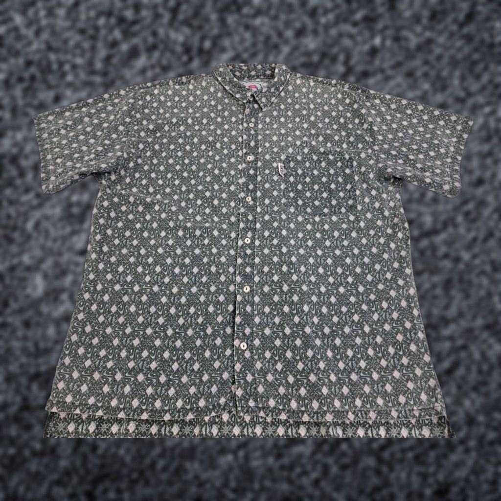 Quiksilver Quicksilver Shirt Mens Short Sleeve Button-Up Grey Print Large L Collared Pocket Beach Vintage: No Size US L / EU 52-54 / 3 - 1 Thumbnail