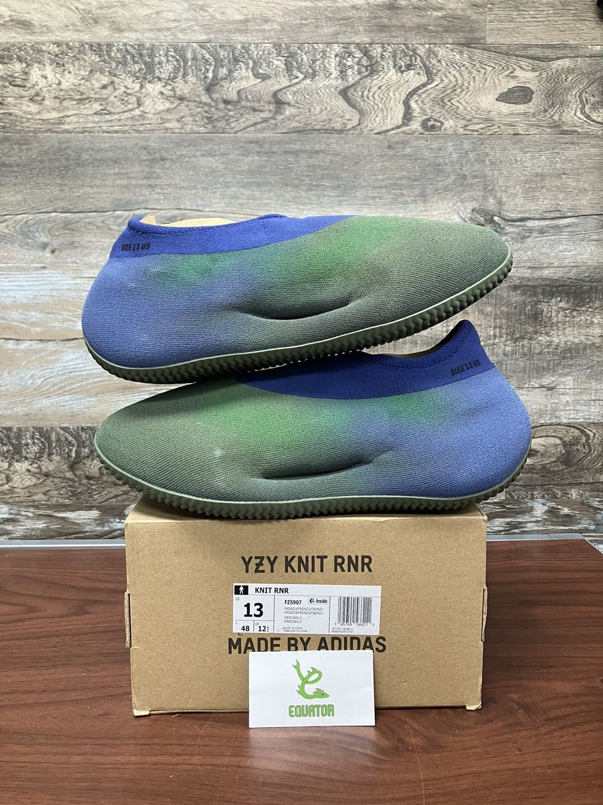 image of Adidas Yeezy Knit Rnr Faded Azure Size 13 Shoes in Blue Green, Men's