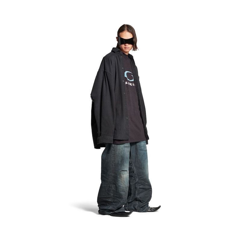 Balenciaga o1srvl11e0326 Loop Sports Icon Layered Shirt in Black Size US M / EU 48-50 / 2 - 2 Thumbnail