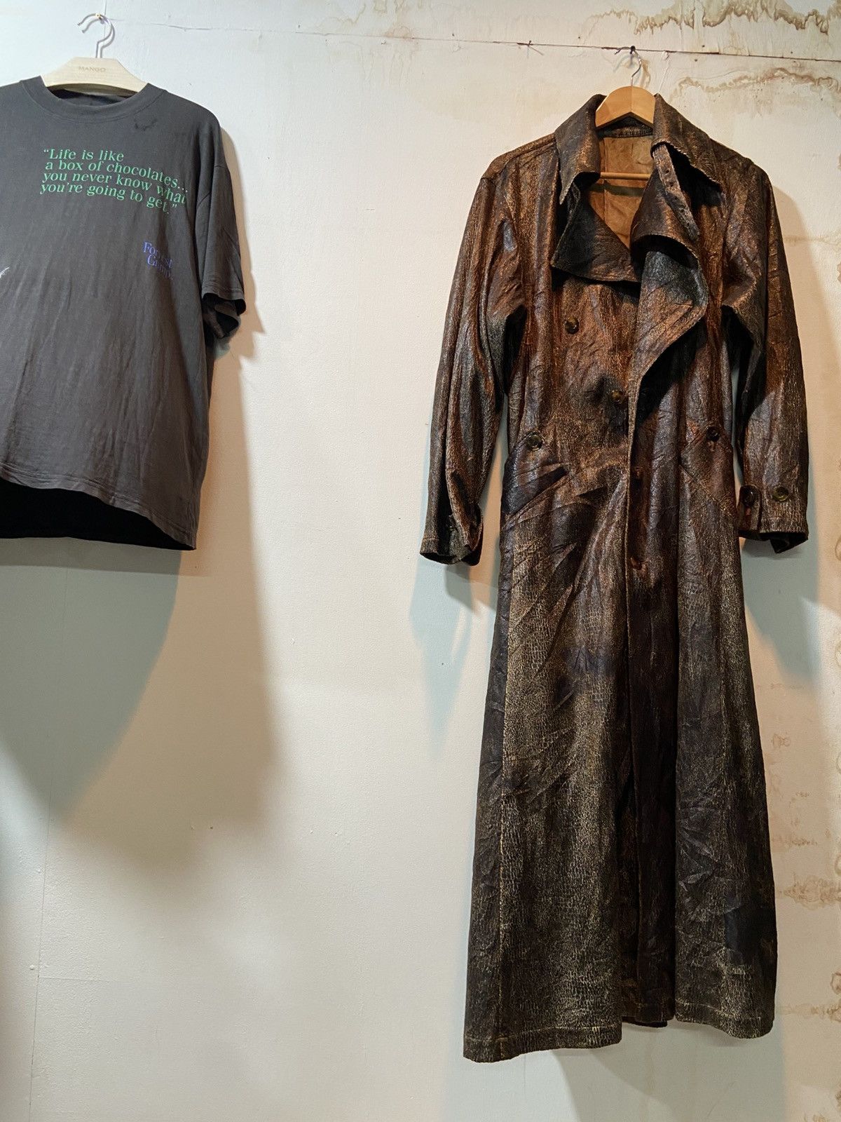 Japanese Brand RARE 🔥💥 TAKEZO TOYOGUCHI TRENCH DOUBLE BREASTED RUSTICDESIGN Size US M / EU 48-50 / 2 - 4 Thumbnail