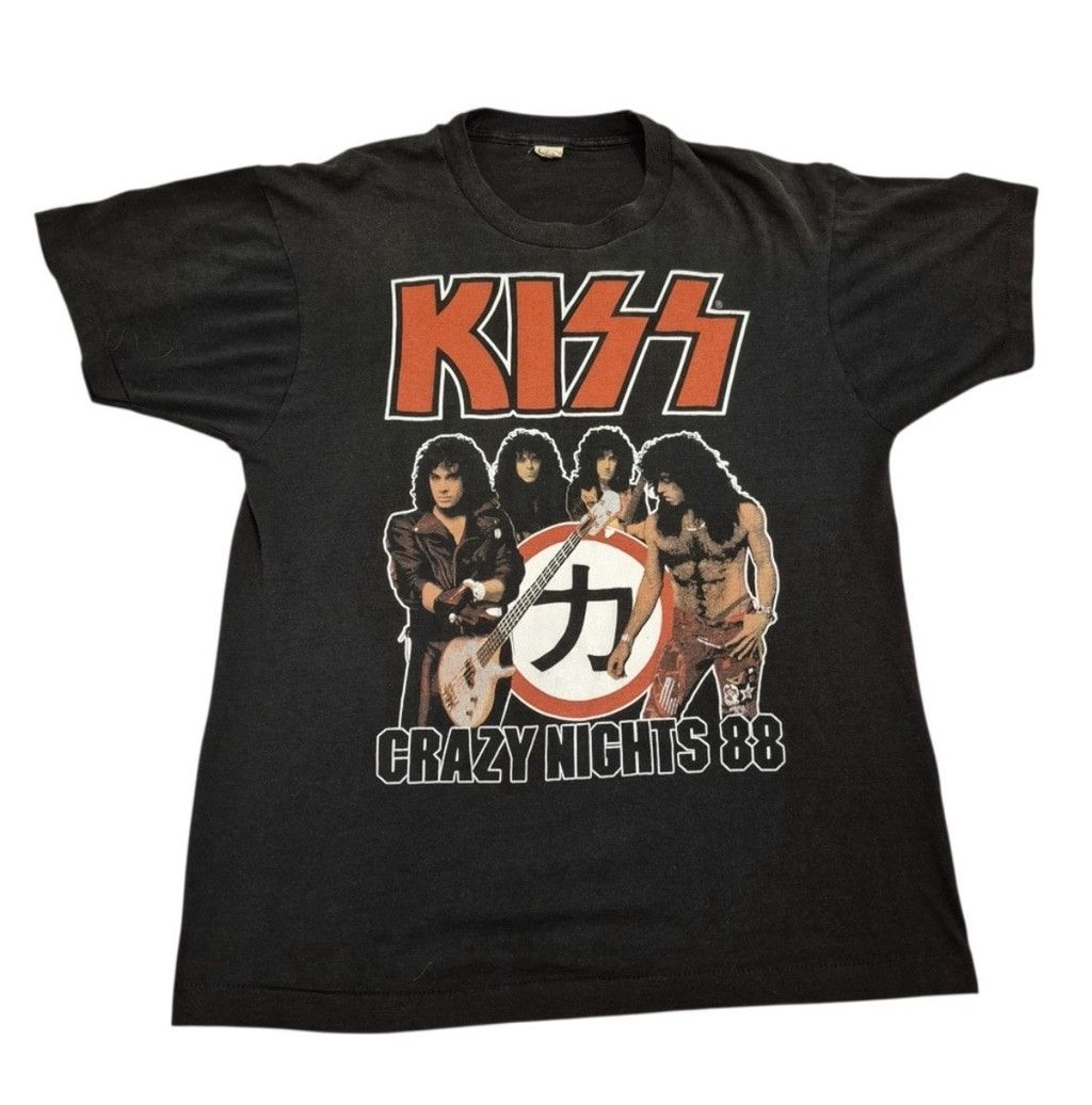 KISS 1988 Kiss Crazy Nights Tour Vintage T Shirt Large Black Size US L / EU 52-54 / 3 - 1 Thumbnail