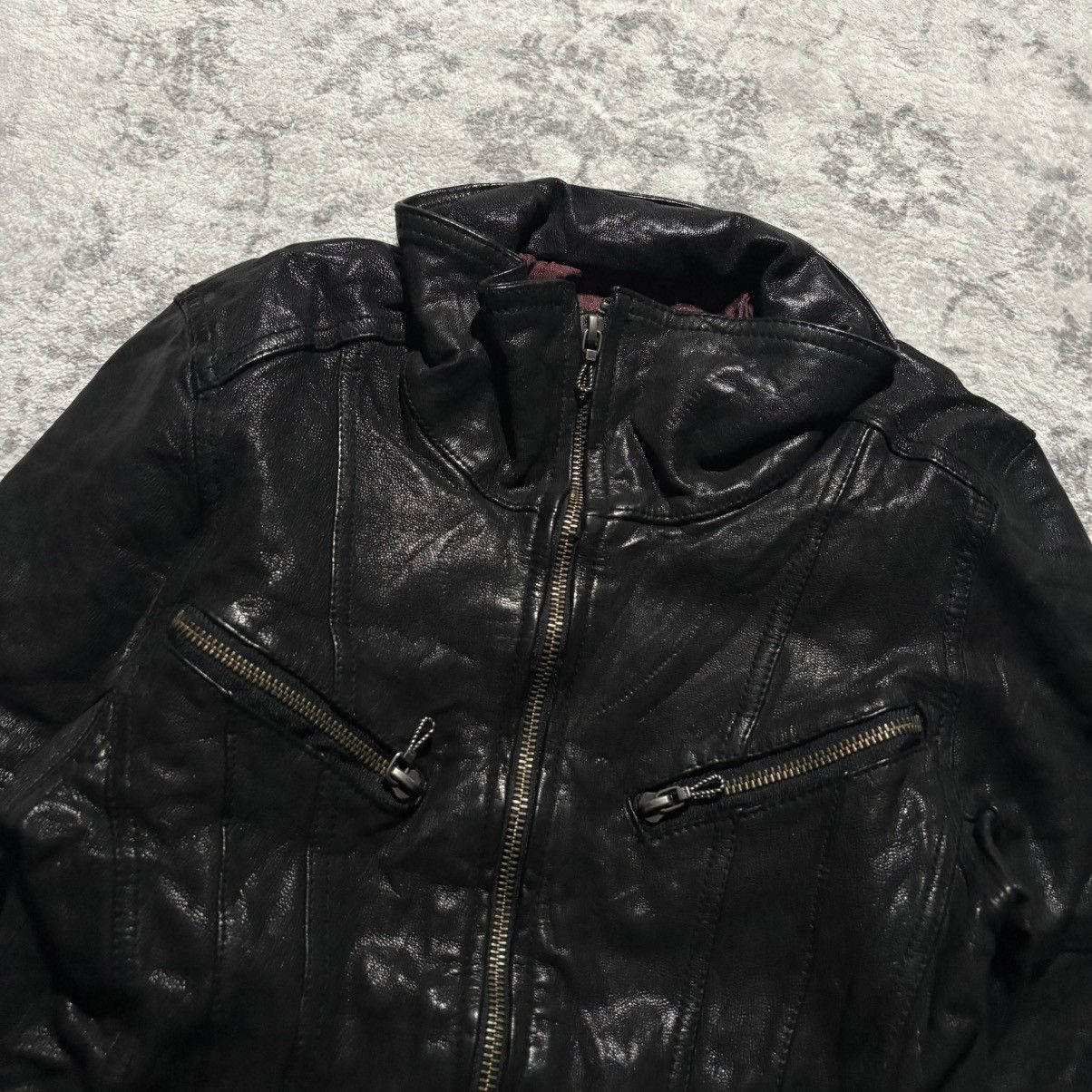GOSTAR DE FUGA Gostar De Fuga Multi Zip Leather Jacket Black | Size 44 Size US XS / EU 42 / 0 - 3 Thumbnail