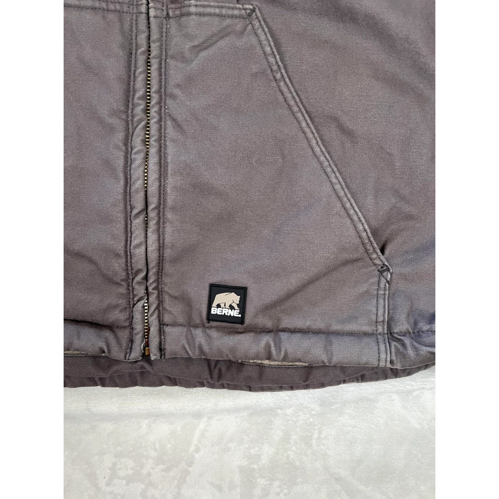 Vintage Berne Vest Mens 4XL Brown Canvas Sherpa Lined Full Zip Quilted Workwear Size US XXL / EU 58 / 5 - 2 Thumbnail