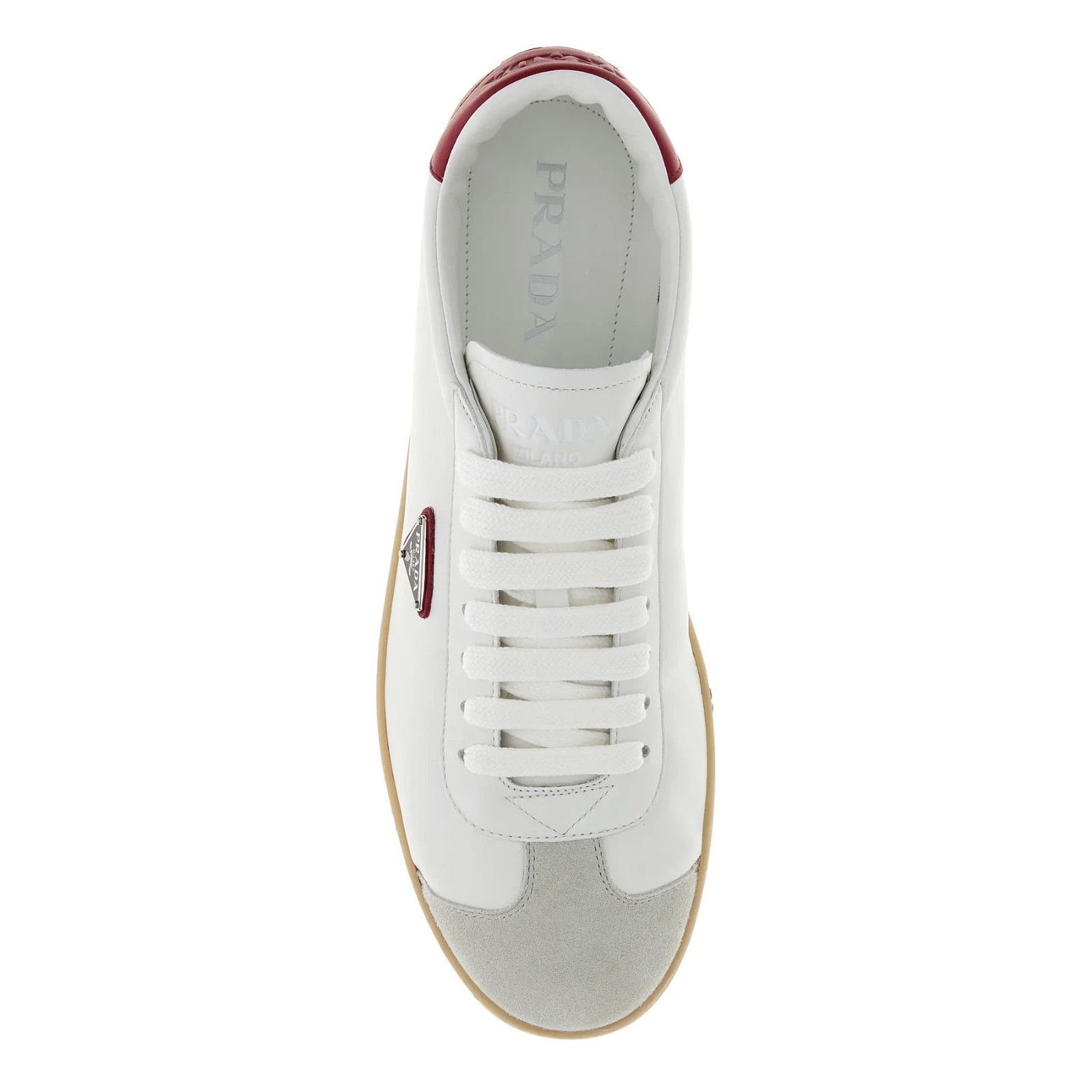Prada PRADA White Leather Sneakers New And Authentic (Men's size:1 Size US 11.5 / EU 44-45 - 4 Thumbnail
