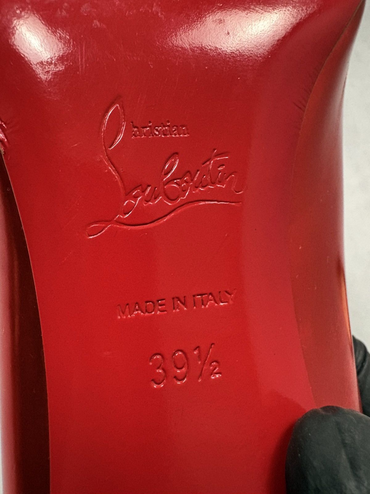 Christian Louboutin Christian Louboutin Red Metallic Peep Toe Heels Pumps Shoes Size US 9.5 / IT 39.5 - 22 Thumbnail