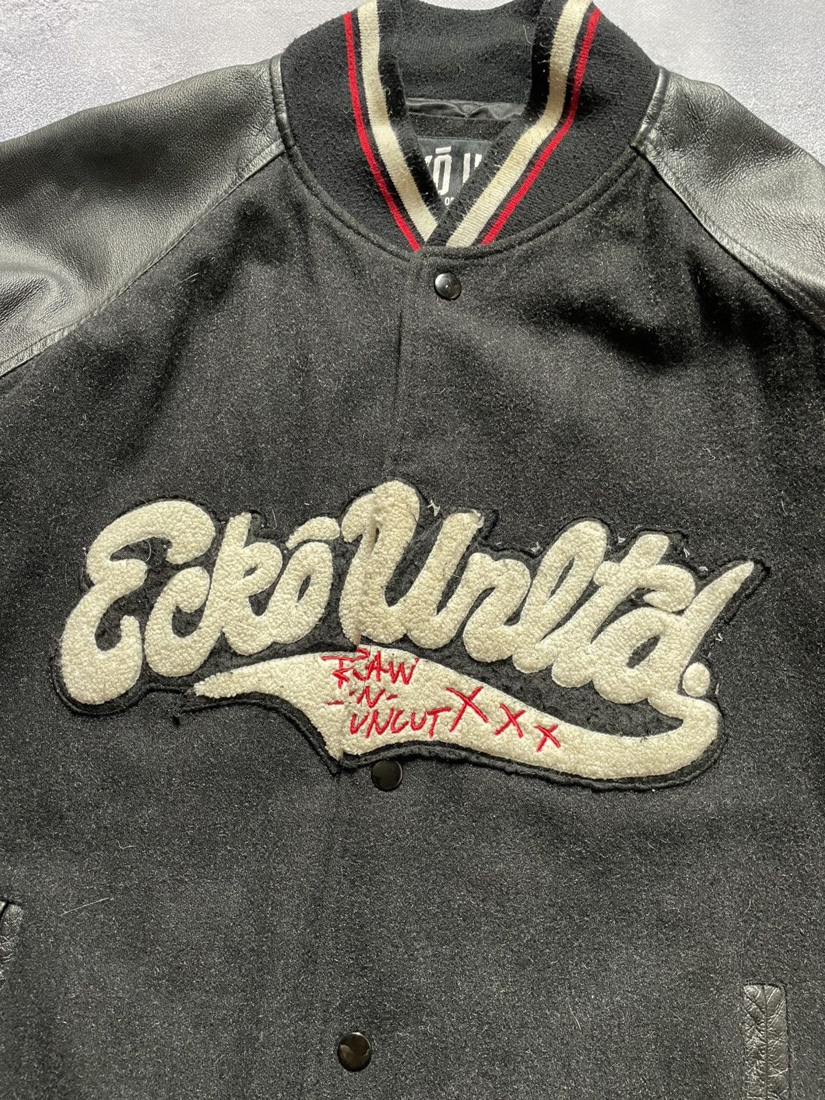 Ecko Unltd. × Vintage Vintage Ecko Unltd Y2K Wool Leather Varsity Bomber Jacket Size US XL / EU 56 / 4 - 6 Thumbnail