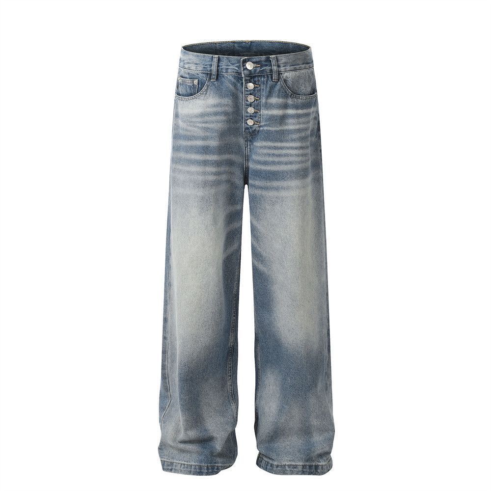 Japanese Brand × Jean Men's high street straight washed button jeans Size US 32 / EU 48 - 1 Thumbnail