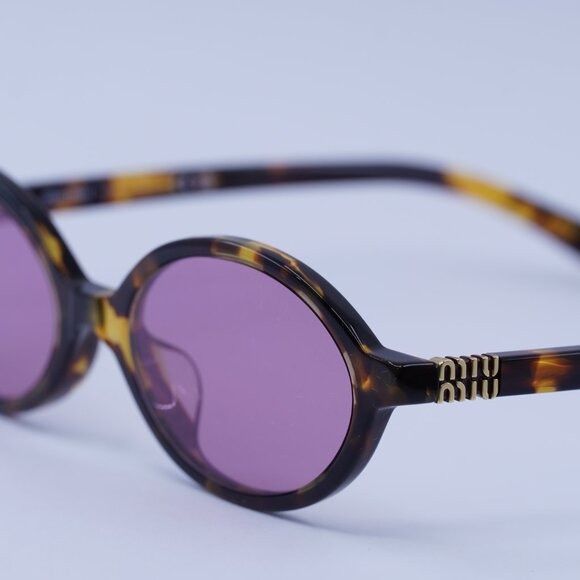 Miu Miu Miu Miu MU04ZSF VAU50D Sunglasses Honey Havana Oval Frame Size ONE SIZE - 9 Thumbnail