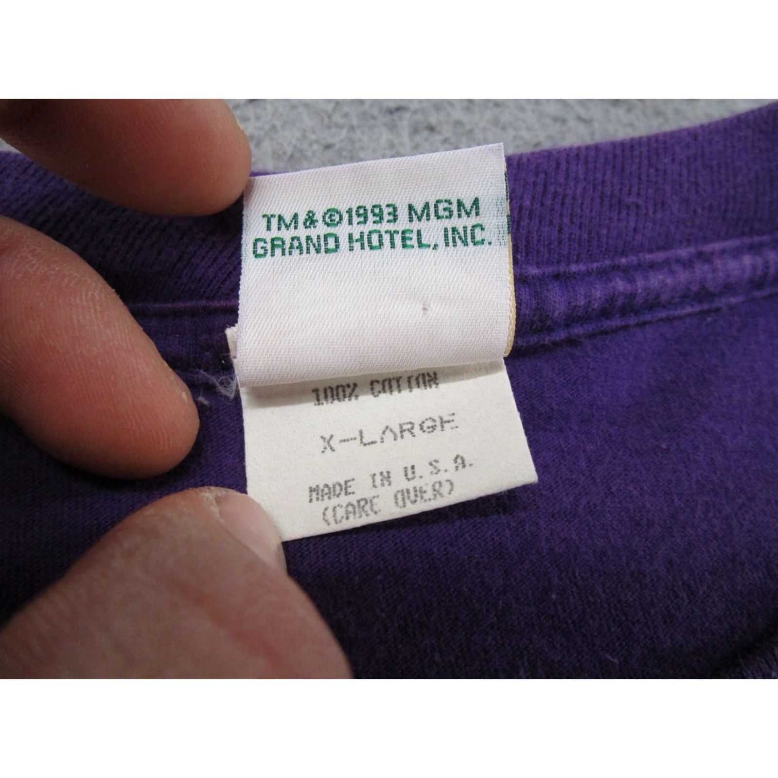Vintage VINTAGE MGM Grand Las Vegas Casino Spell Out Shirt Purple Men's XL 90s T-Shirt 1990s Size US XL / EU 56 / 4 - 5 Thumbnail