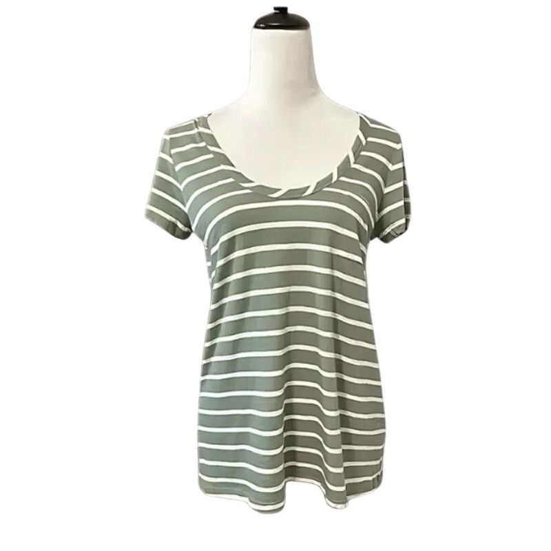 Other Caslon T-Shirt Crew Neck Striped Green White Women's S NWT Size S / US 4 / IT 40 - 1 Thumbnail
