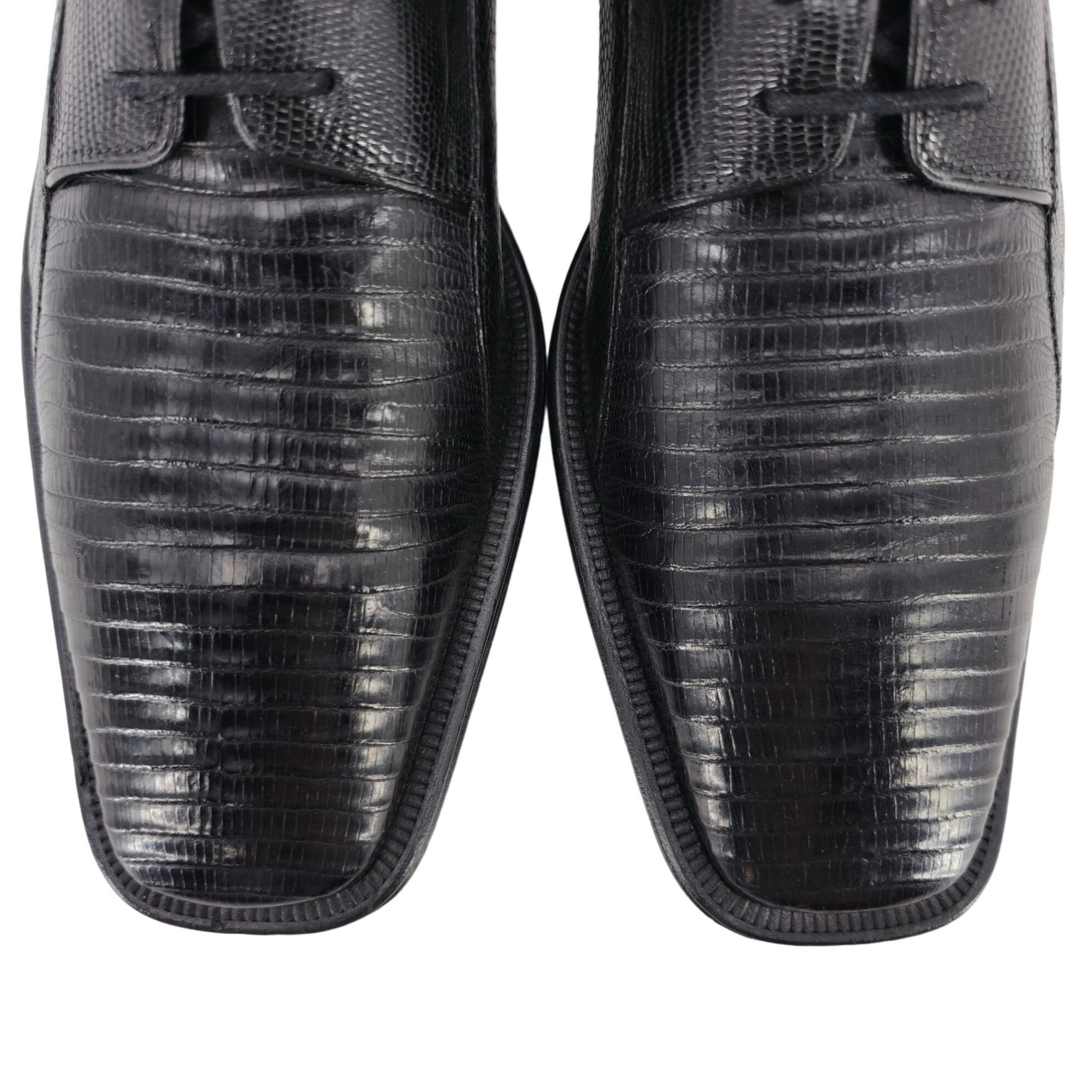 David Eden Vintage David Eden Exotic Teju Lizard Black Dress Shoes Mens Size US 10.5 / EU 43-44 - 11 Thumbnail