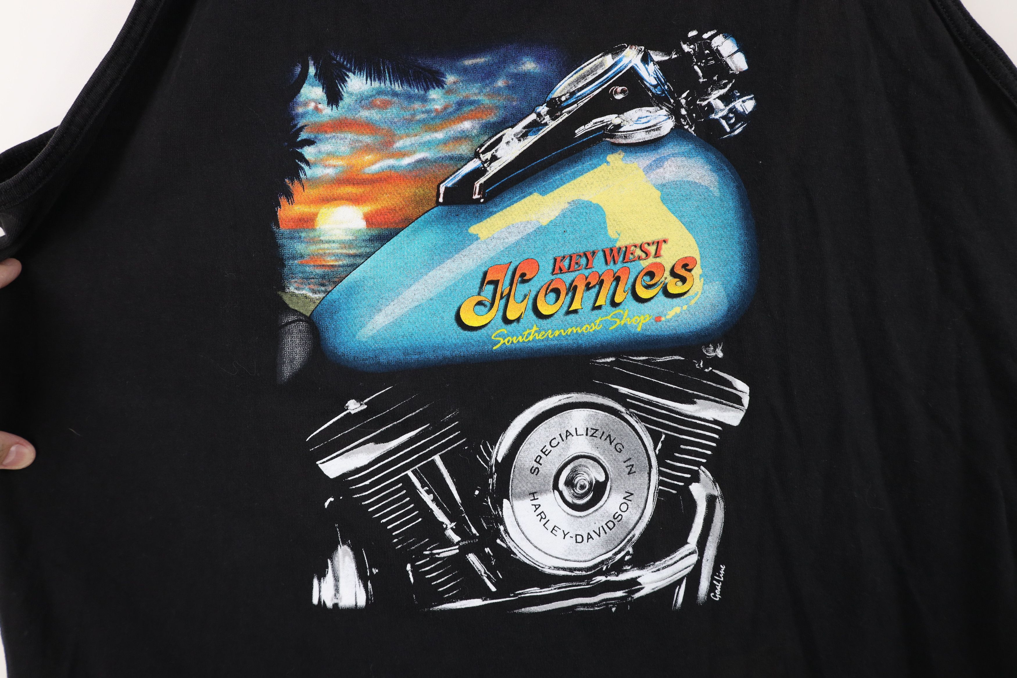Vintage Vintage 90s Streetwear Motorcycle Shop Tank Top T-Shirt Size US XXL / EU 58 / 5 - 4 Thumbnail