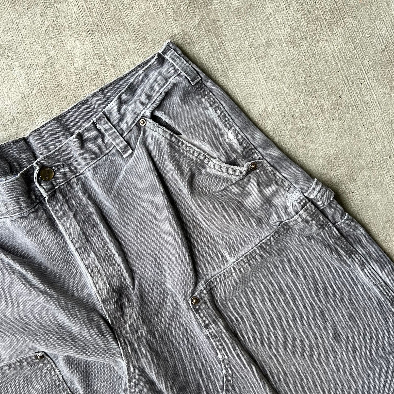 Carhartt × Vintage Carhartt faded gray double knee work wear carpenter pants Size US 35 - 9 Thumbnail