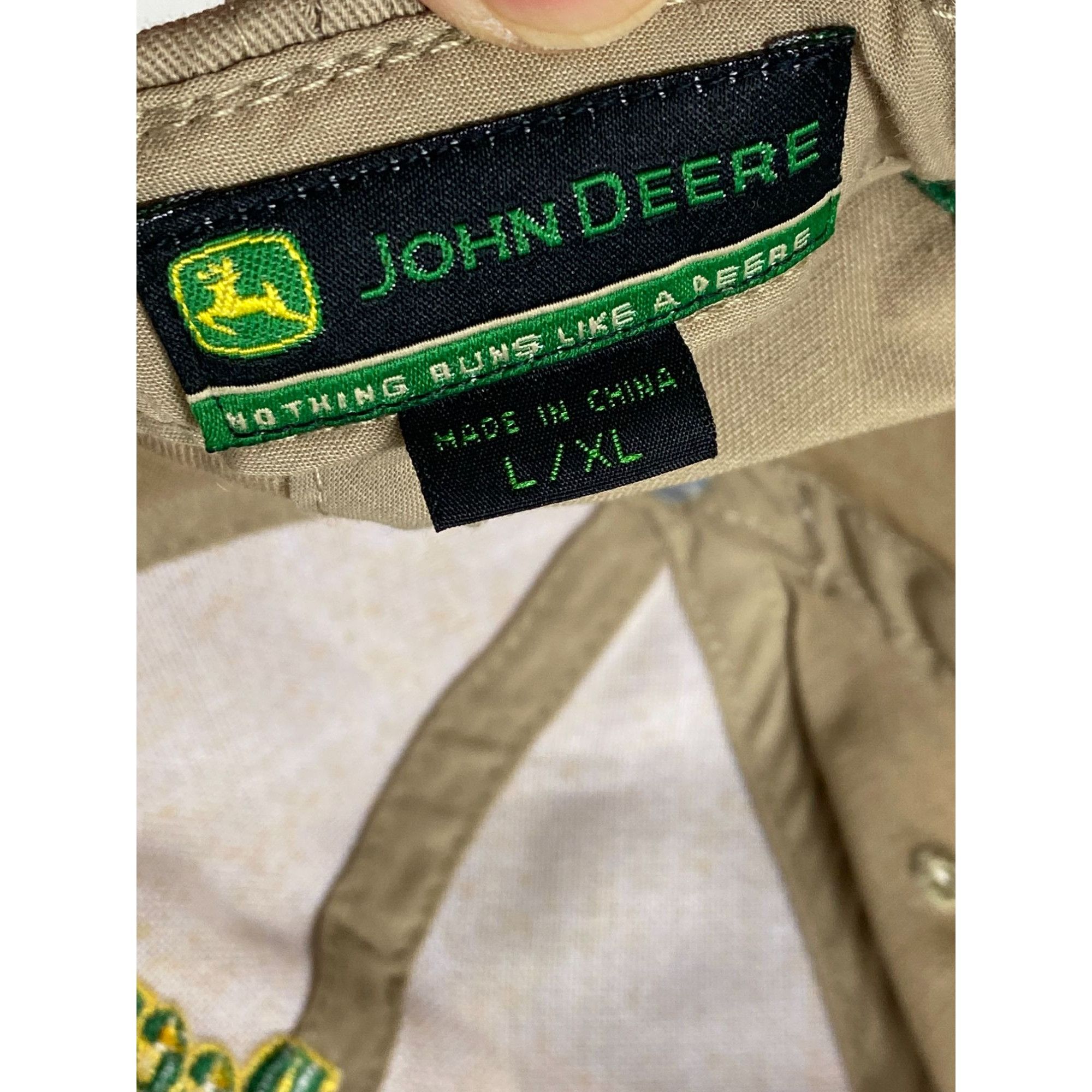 John Deere John Deere "Nothing Runs Like A Deere" Strapback Hat Cap Kha Size ONE SIZE - 5 Thumbnail