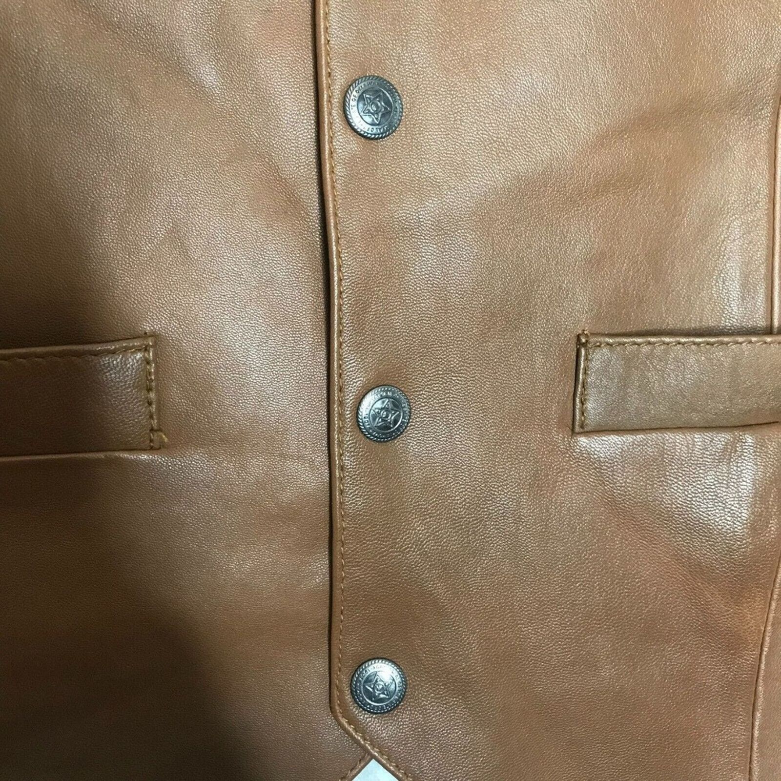 Scully Leather Scully Western Leather Vest equestrian Star Button Lambskin Size US L / EU 52-54 / 3 - 4 Thumbnail