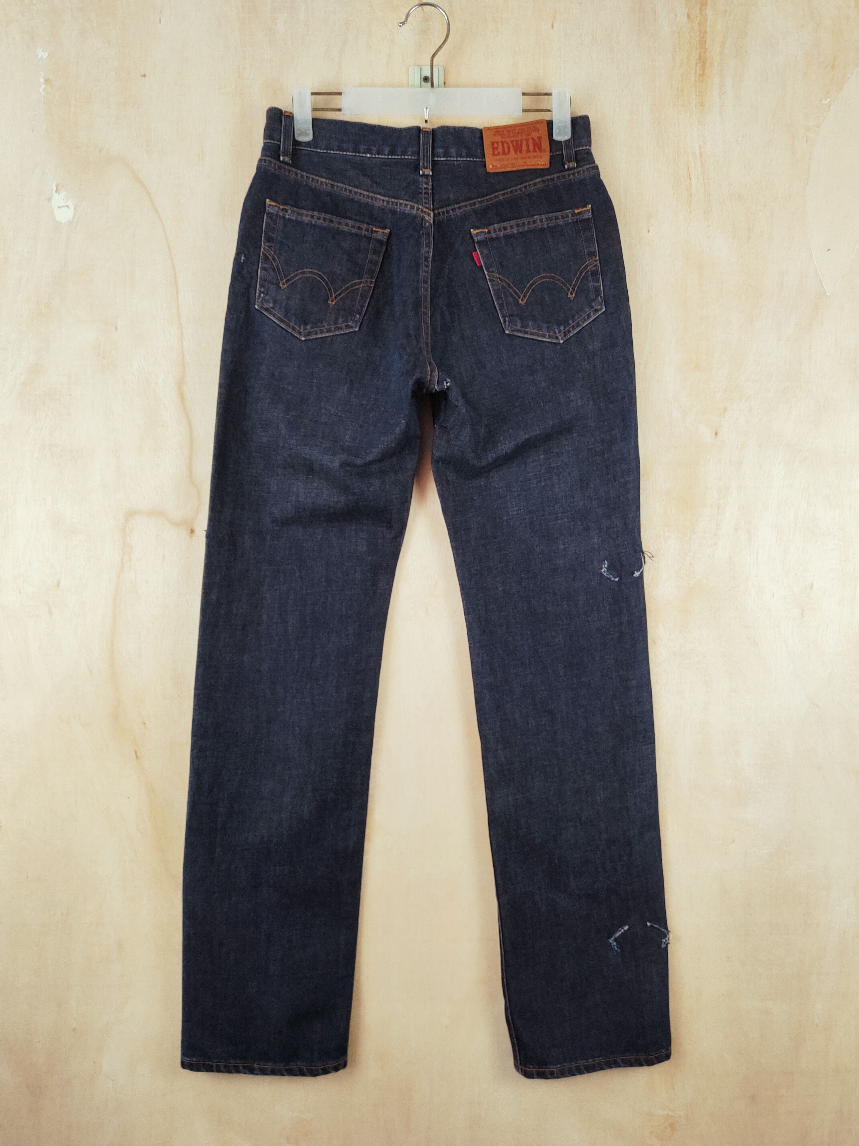 Edwin Edwin Dark Blue Distressed Ripped Jeans #S2678 Size US 30 / EU 46 - 7 Thumbnail