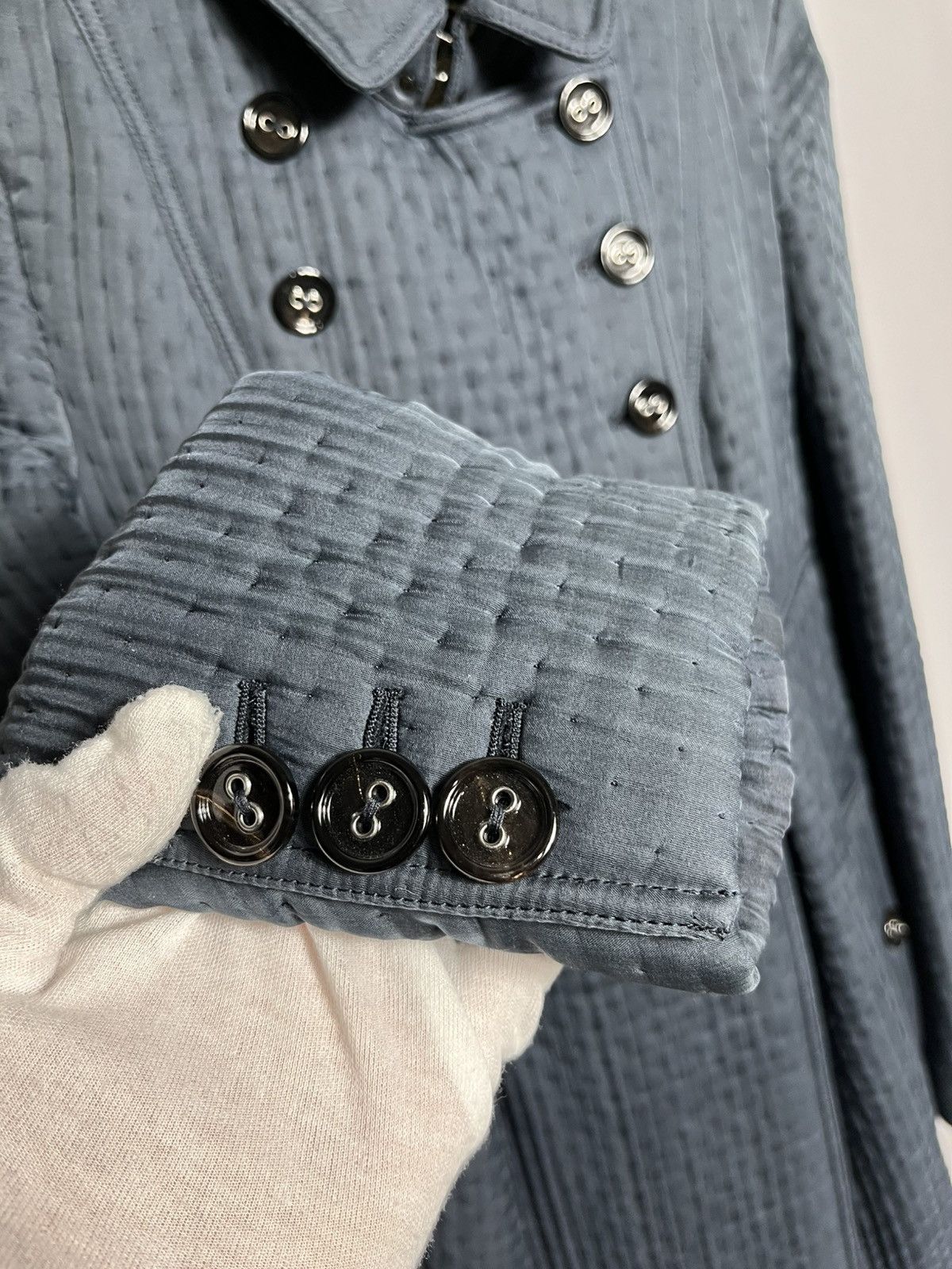 Burberry Burberry blue trench coat in wool and silk jacket button Size M / US 6-8 / IT 42-44 - 6 Thumbnail
