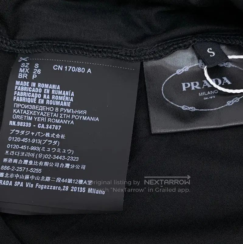 Prada Prada Black Cotton Women's T-Shirt Size S. Size S / US 4 / IT 40 - 5 Thumbnail