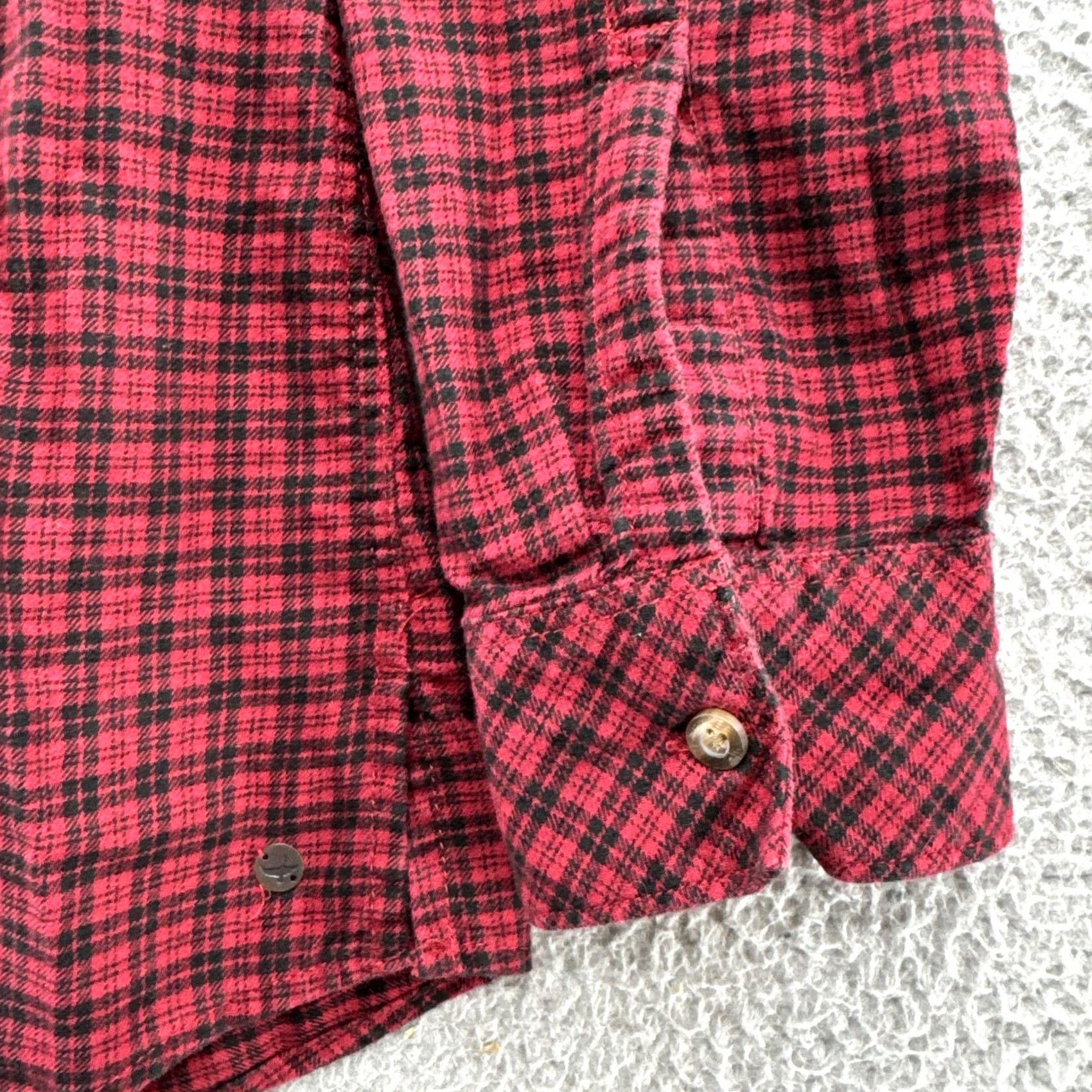 Eddie Bauer Eddie Bauer Red Plaid Flannel Button Henley Roll Tab Sleeve Shirt Top Size M Womens Size M / US 6-8 / IT 42-44 - 2 Thumbnail