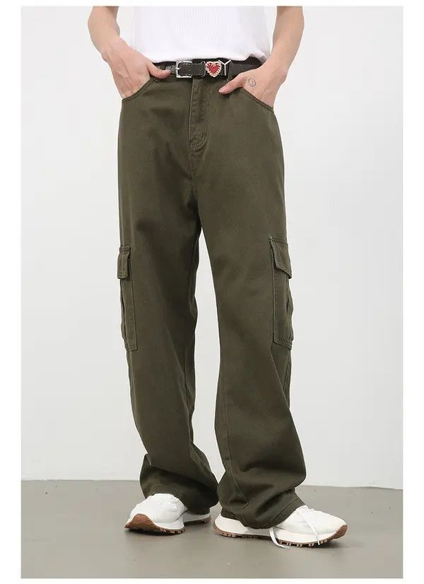 Japanese Brand Misuzu x Yuko Loose elastic waist straight-leg cargo jeans Size US 32 / EU 48 - 2 Thumbnail