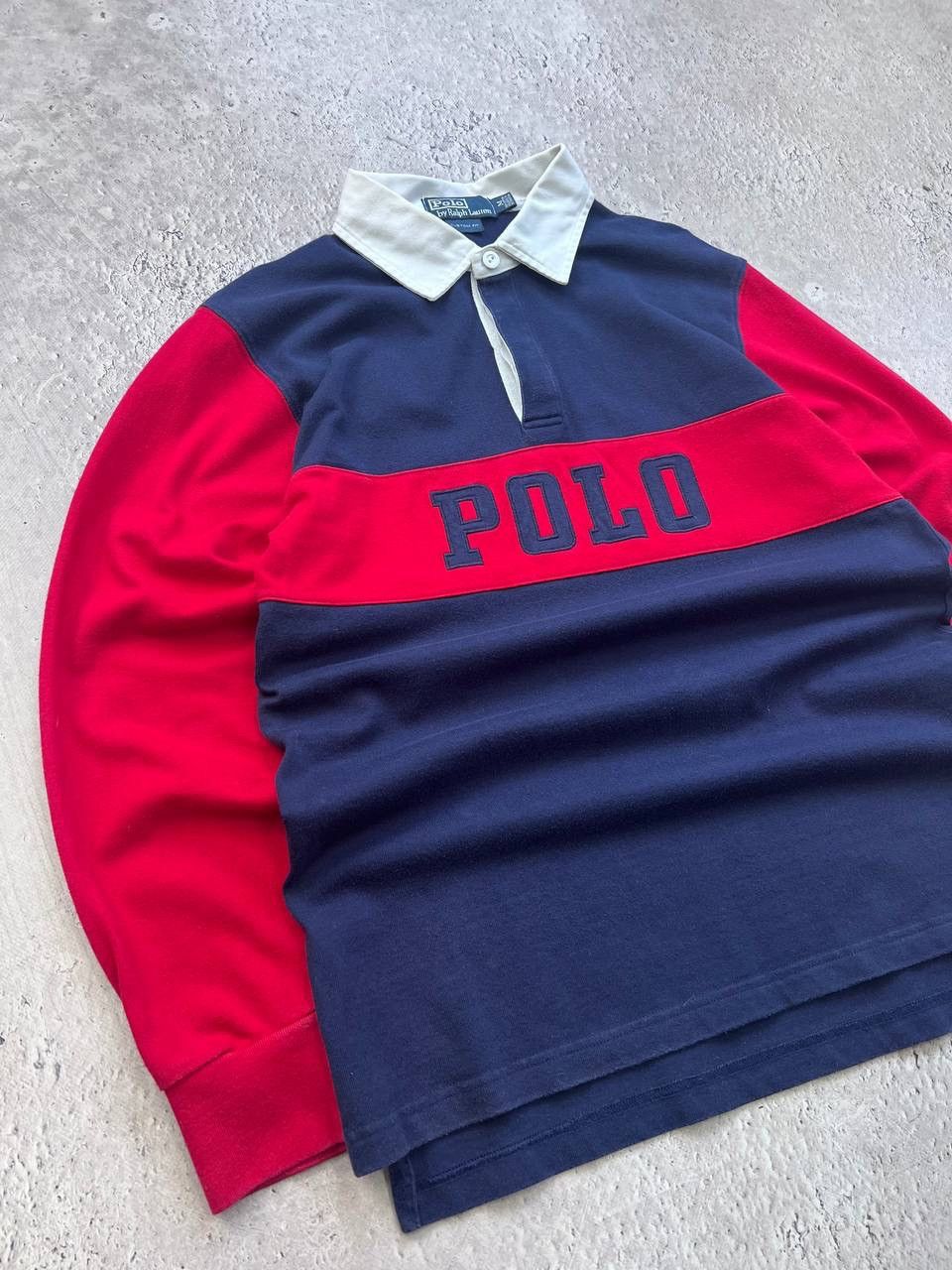 Polo Ralph Lauren × Ralph Lauren × Vintage Vintage Polo Ralph Lauren Rugby Shirt Long Sleeve Striped Size US M / EU 48-50 / 2 - 6 Thumbnail