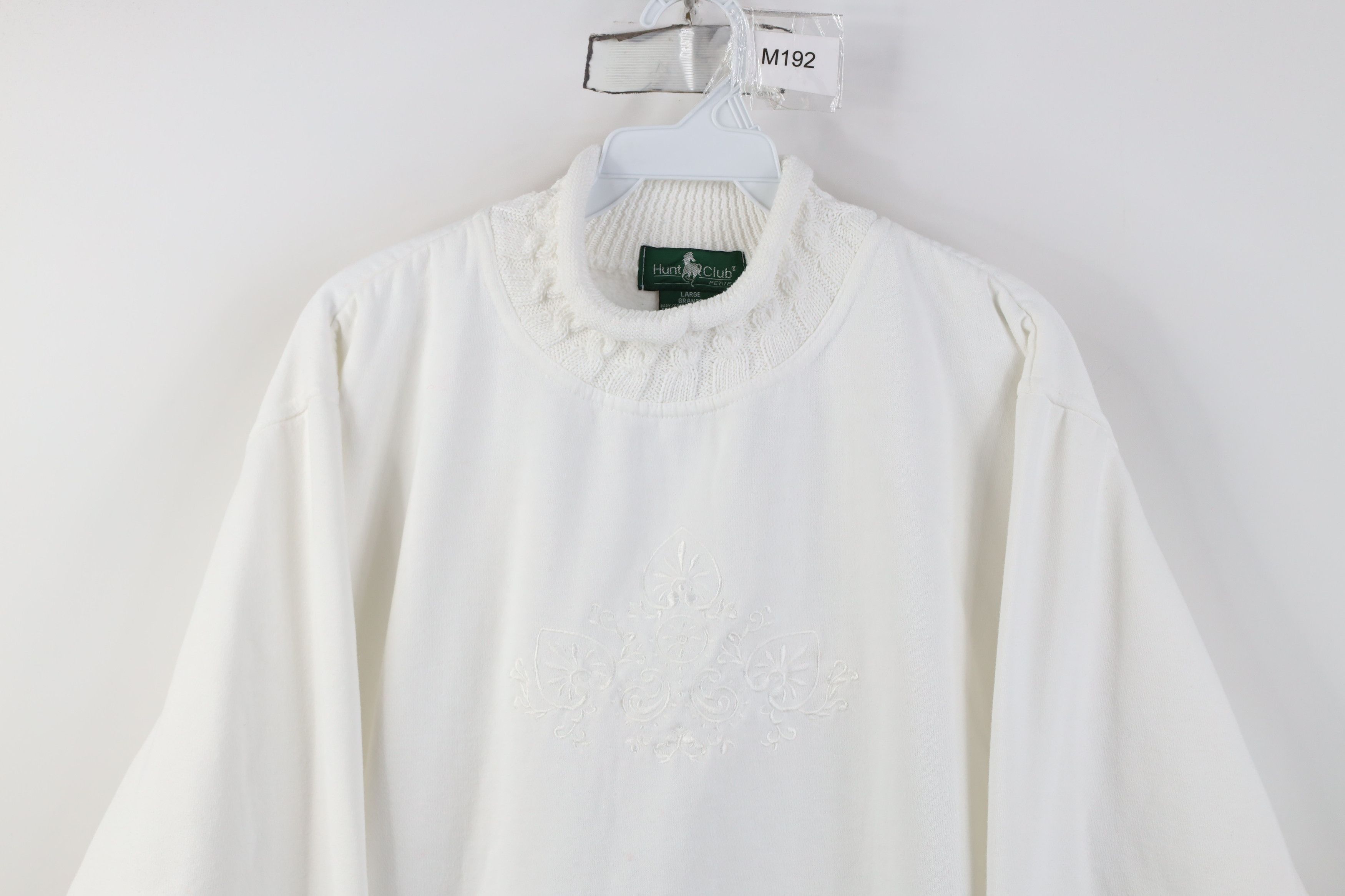 Vintage Vintage 90s Streetwear Geometric Marled Mock Neck Sweatshirt Size L / US 10 / IT 46 - 2 Thumbnail