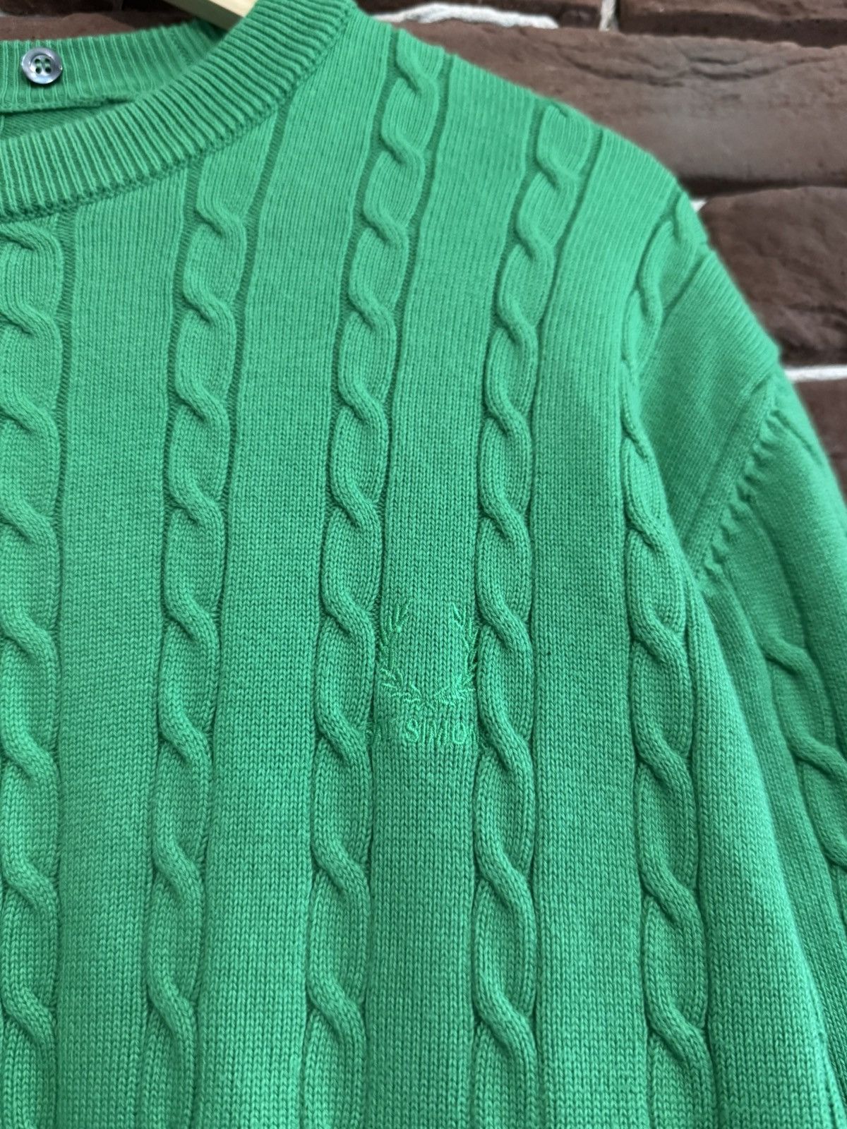 Designer × Raf Simons Raf Simons Fred Perry Green Cable Knit Sweater 42 Rare Hype Size US M / EU 48-50 / 2 - 3 Thumbnail