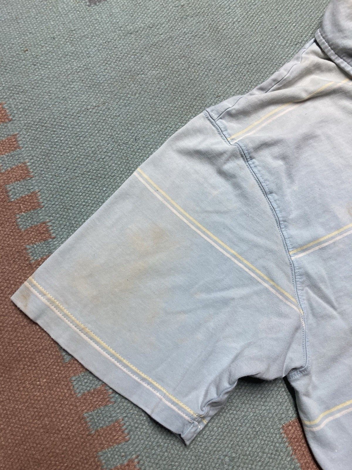Vintage Vtg polo shirt OP Ocean Pacific striped distressed cotton XL Size US XL / EU 56 / 4 - 8 Thumbnail