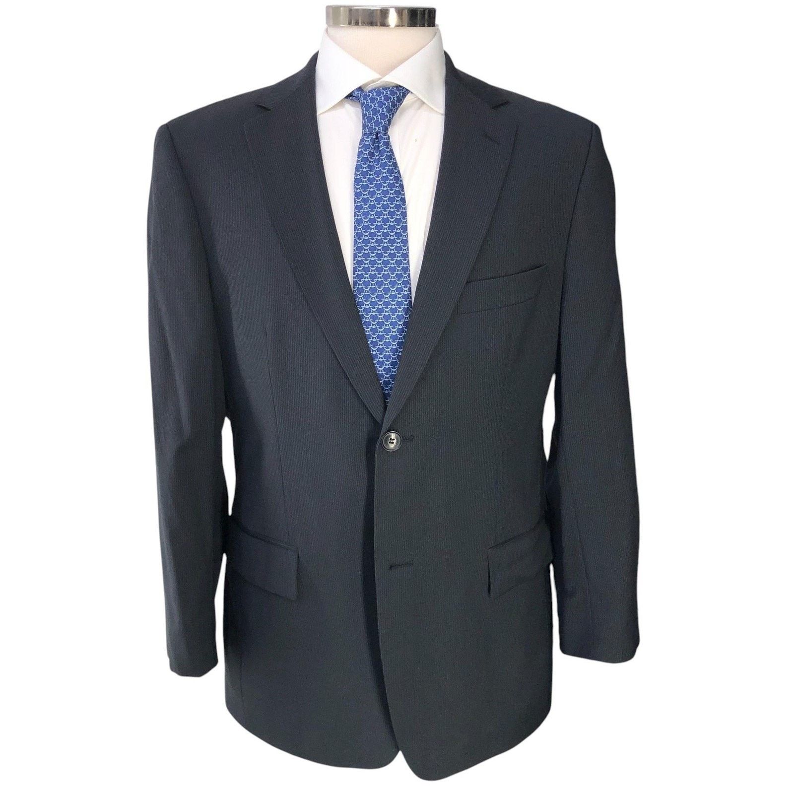 Hugo Boss Hugo Boss Sport Coat 38S Black Pinstripe Pasolini1/Movie1 Size 38S - 14 Thumbnail