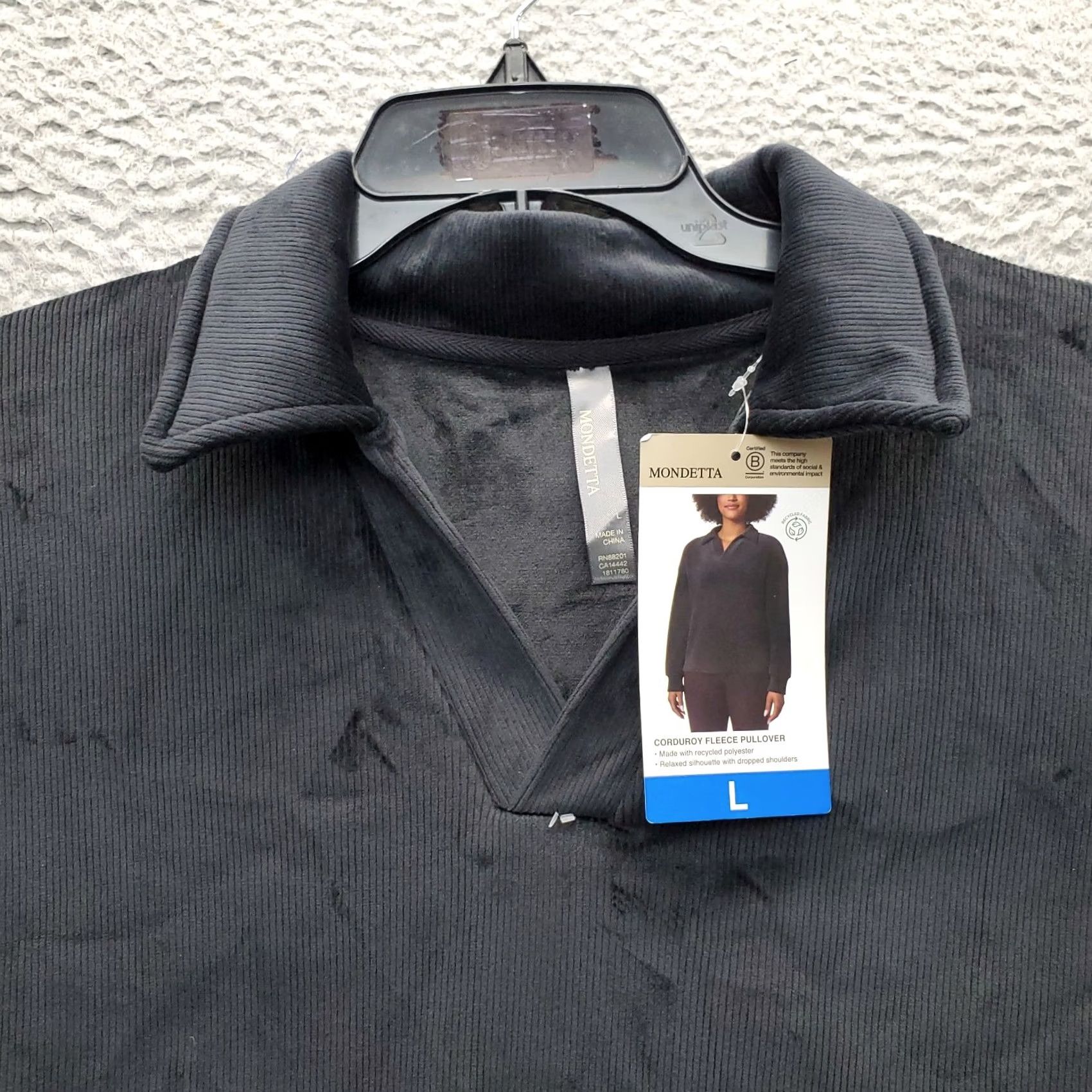 Vintage Mondetta Womens Corduroy Fleece Pullover Sweater Black L Shirt Size L / US 10 / IT 46 - 5 Thumbnail