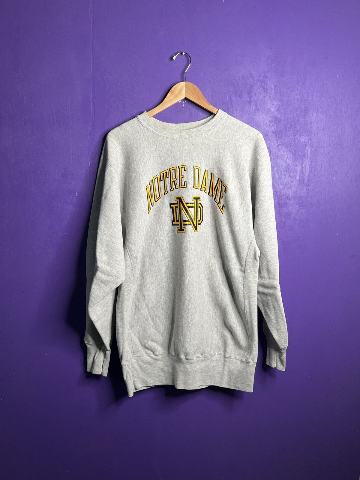 Champion × Vintage Vintage 90s Champion Notre dame reverse weave Size US XL / EU 56 / 4 - 1 Thumbnail