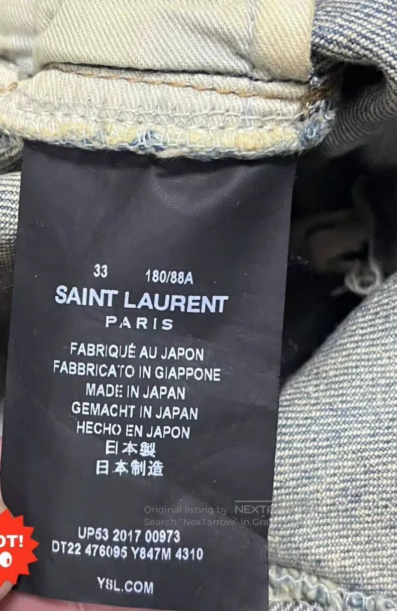 Saint Laurent Paris YSL 17SS Distressed Denim Jeans. Size US 33 - 5 Thumbnail
