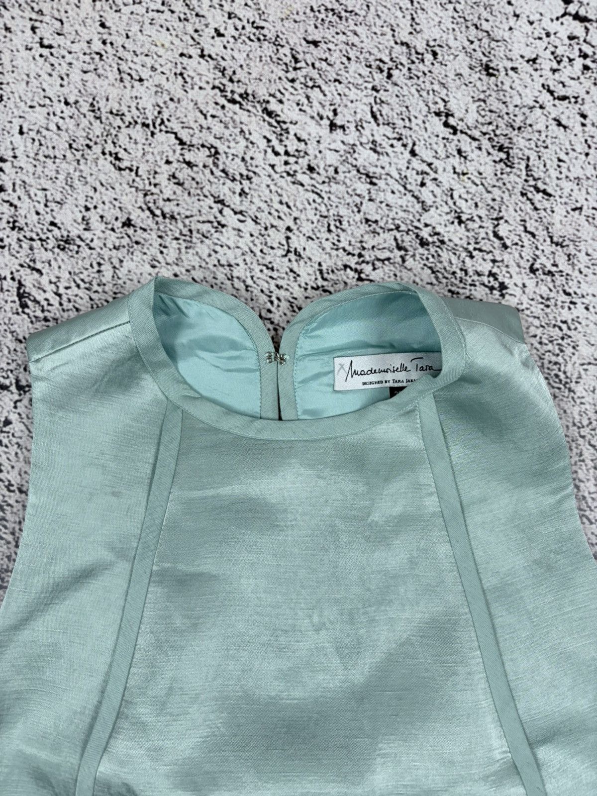 Tara Jarmon Mademoiselle Tara Jarmon Mint Green Linen Panel Top 38 Size S / US 4 / IT 40 - 4 Thumbnail