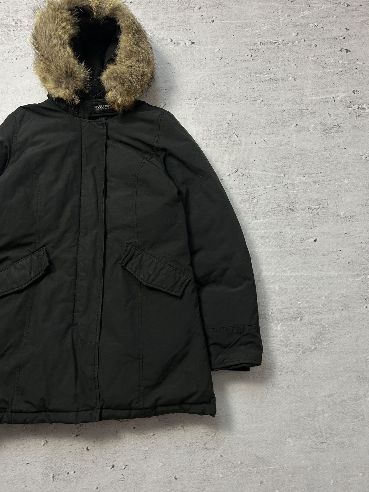 Woolrich Woolen Mills 💥Vintage Woolrich Black Down Jacket Mohair Faux Fur 00s Og💥 Size S / US 4 / IT 40 - 3 Thumbnail