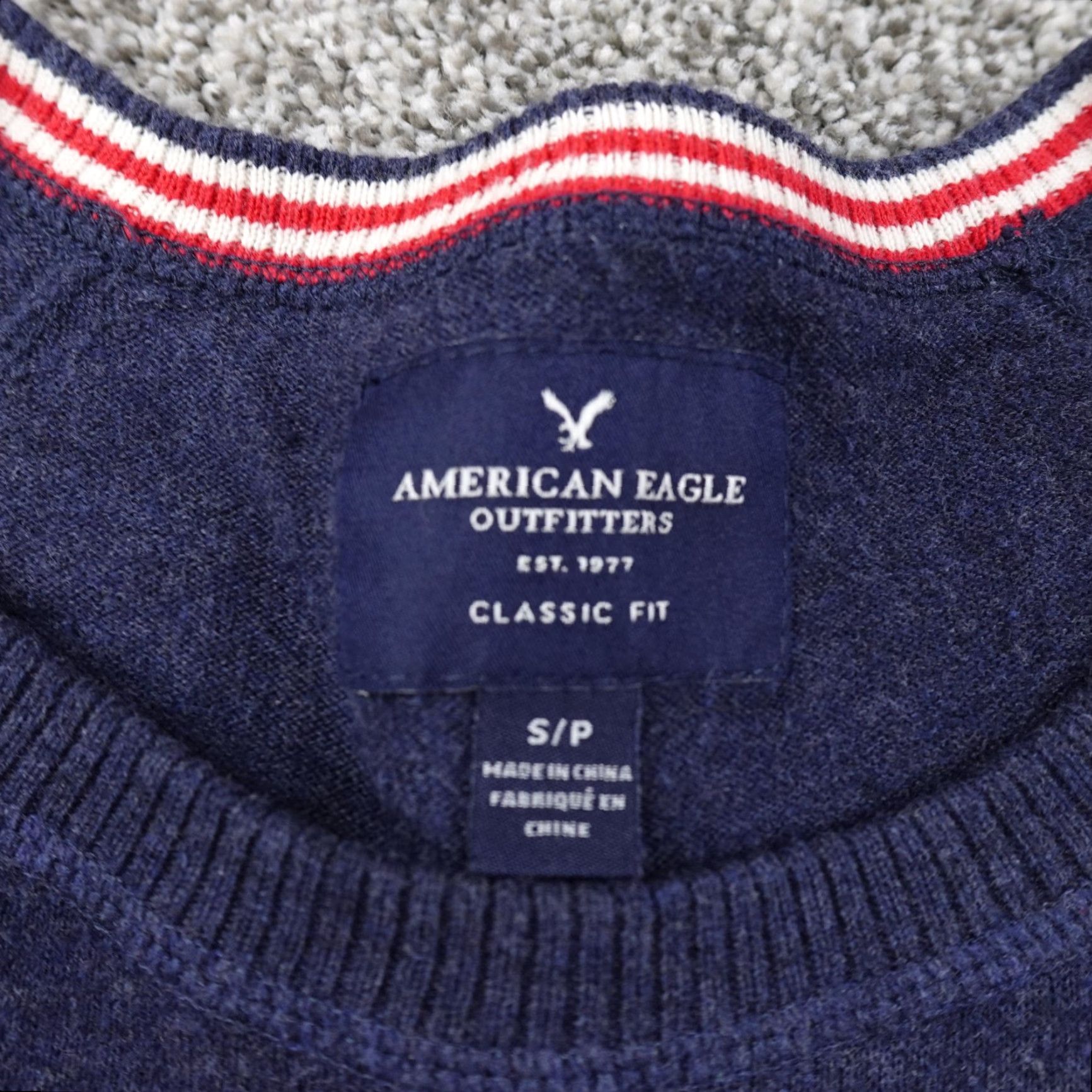 American Eagle Outfitters American Eagle Sweater Mens S Blue Heather Ragg Long Sleeve Pullover Sweatshirt Size US S / EU 44-46 / 1 - 3 Thumbnail