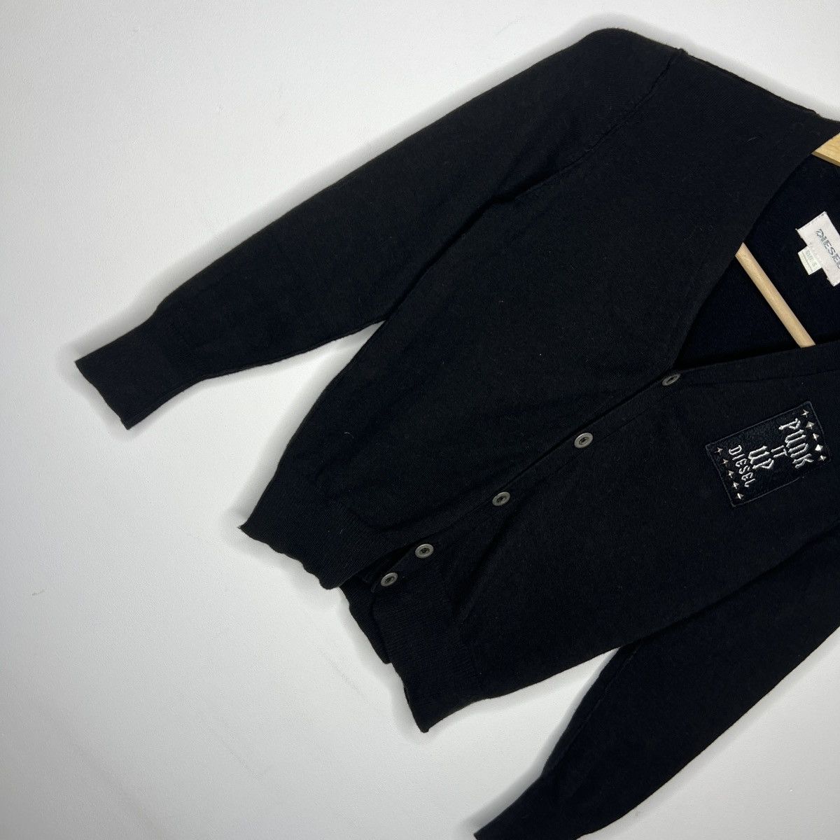 Diesel × Vintage Vintage 90s Diesel Cardigan Sweater Punk It Up Jumper Y2K Size XS / US 0-2 / IT 36-38 - 3 Thumbnail