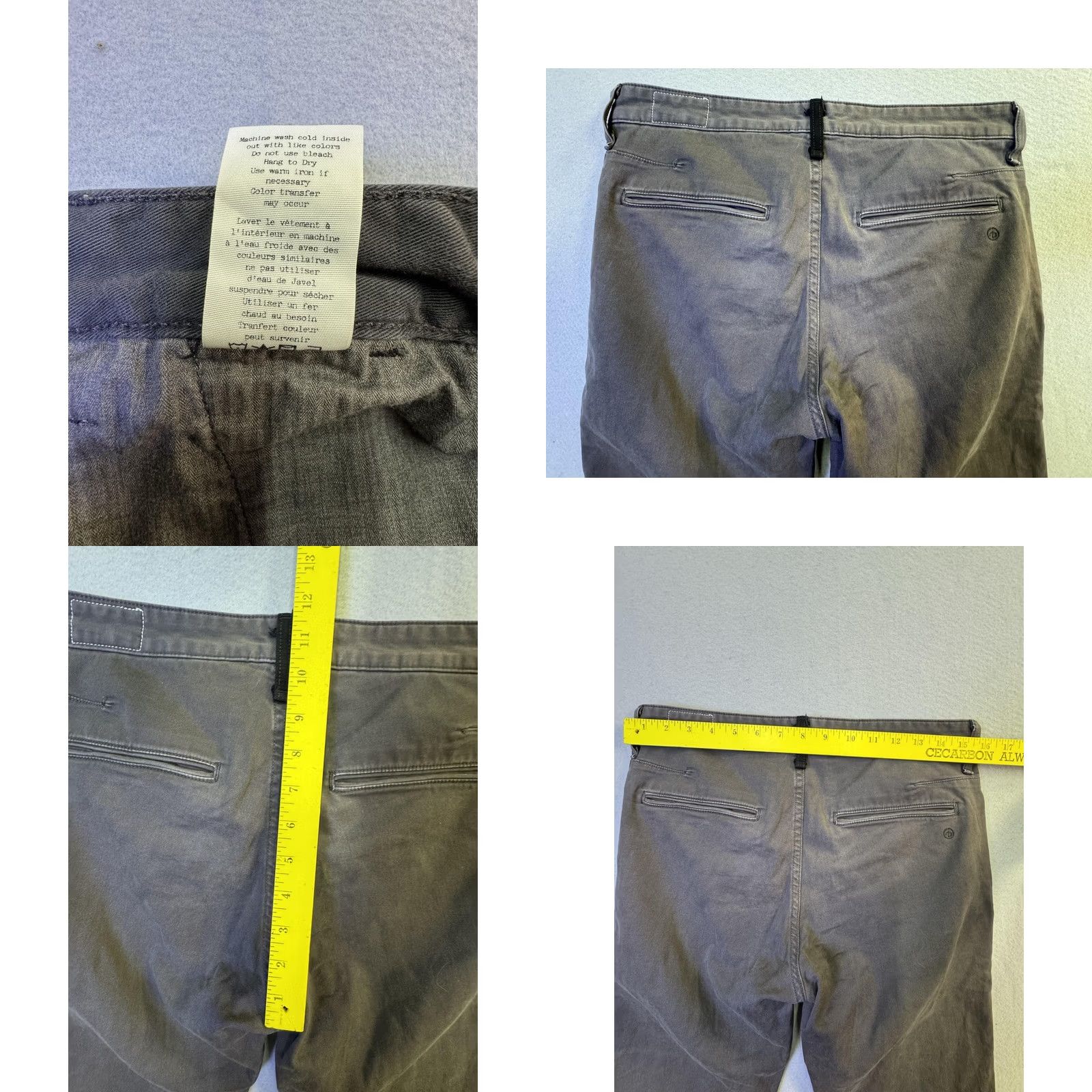 Rag & Bone Rag & Bone Mens Slim Fit Chino Pants Gray 30x31 Waist Size Size US 30 / EU 46 - 8 Thumbnail