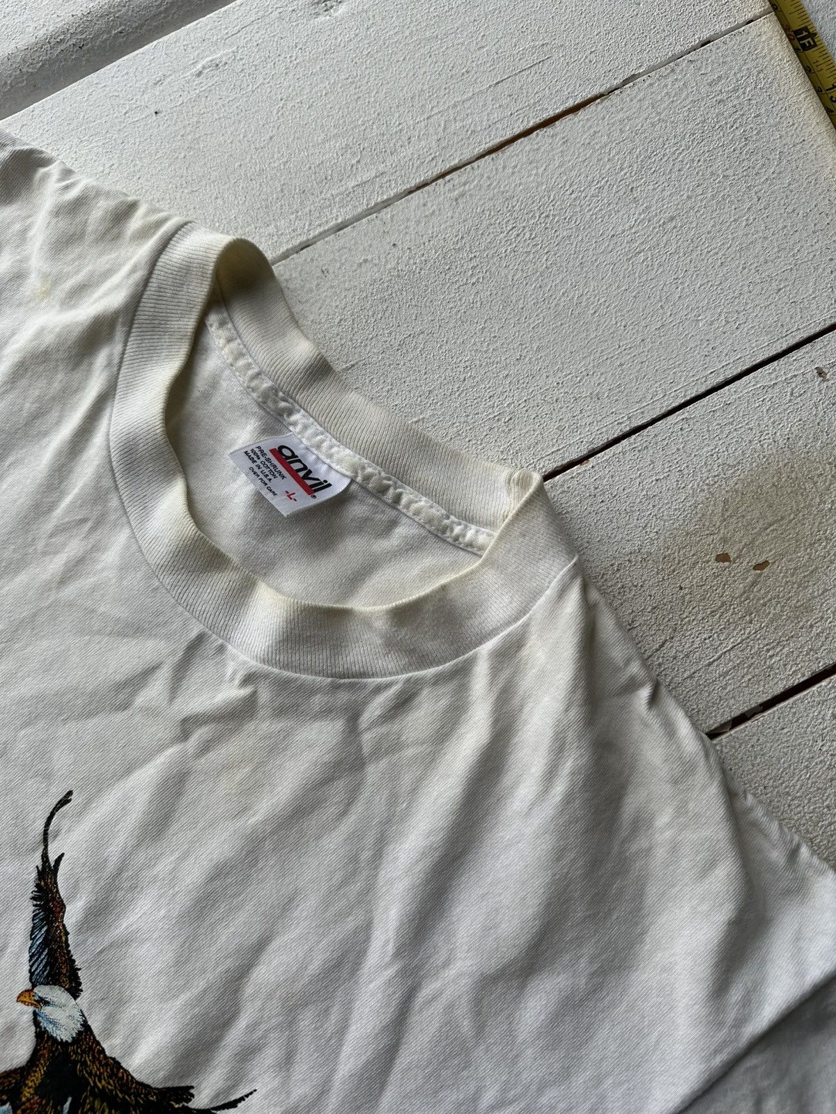 Anvil AIR WAWES🚨USA 1990 BIG LOGO EAGLE FOREVER FREE SINGLE STITCH Size US L / EU 52-54 / 3 - 3 Thumbnail