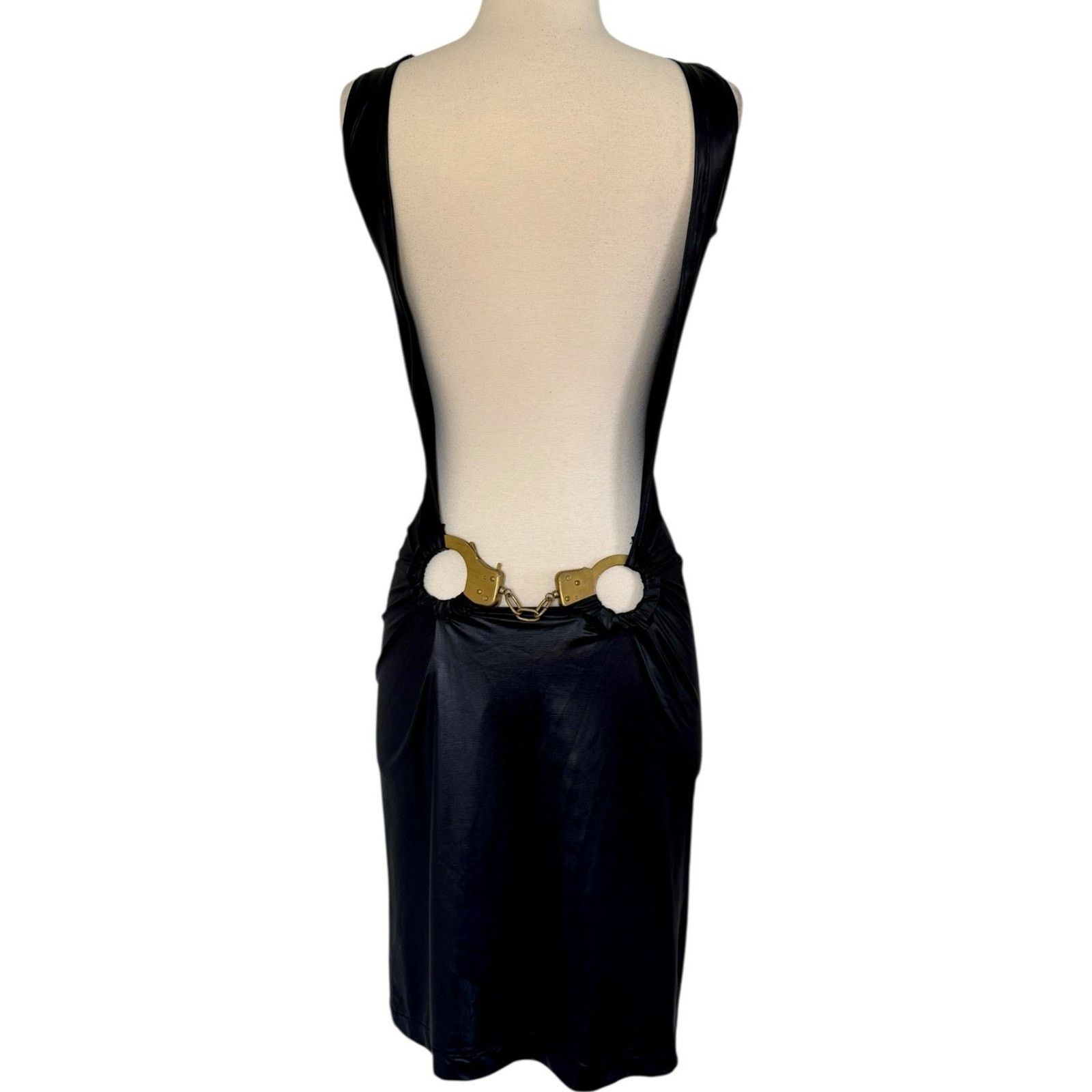 Other JENNIFER GRACE Faux Leather Handcuff Bodycon Police Dress Size S / US 4 / IT 40 - 8 Thumbnail