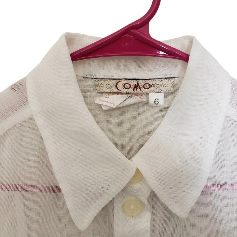 Designer CT1384a Ladies White Sleeveless Button Down Top Size 6 Size M / US 6-8 / IT 42-44 - 3 Thumbnail
