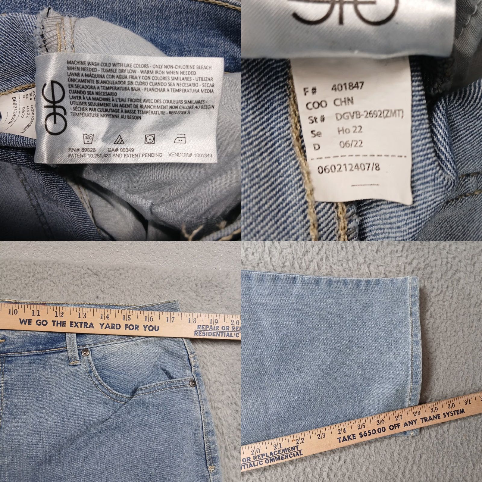 Gloria Vanderbilt VINTAGE Gloria Vanderbilt Amanda Jeans Women 18P Light Wash Tapered Stretch Denim EUC Size 40" / US 18 - 9 Thumbnail