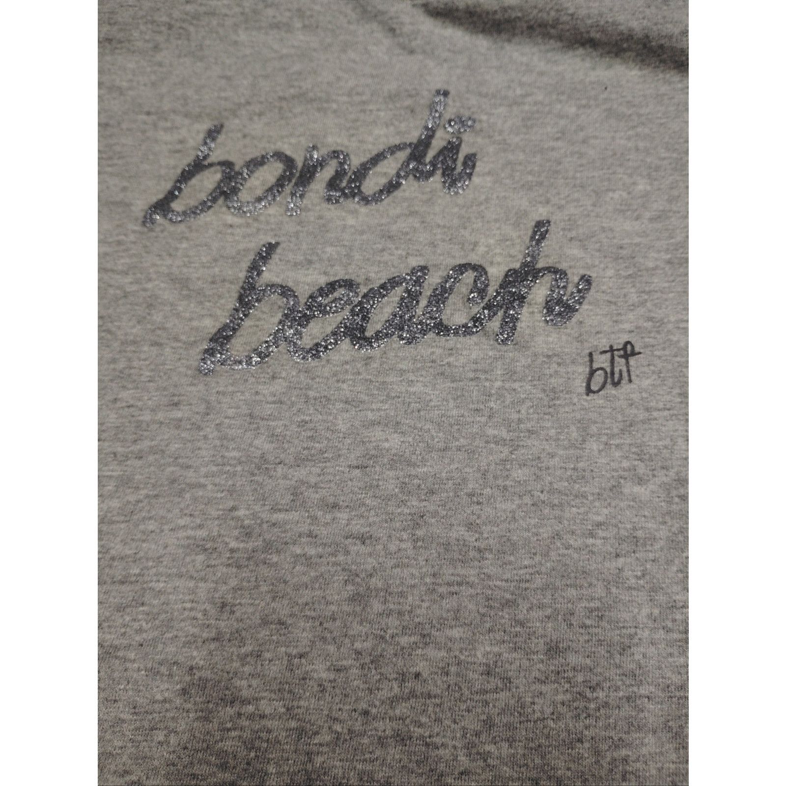 Life's a Beach Gray Tee with Glitter Bondi Beach AU Script Size M / US 6-8 / IT 42-44 - 2 Thumbnail