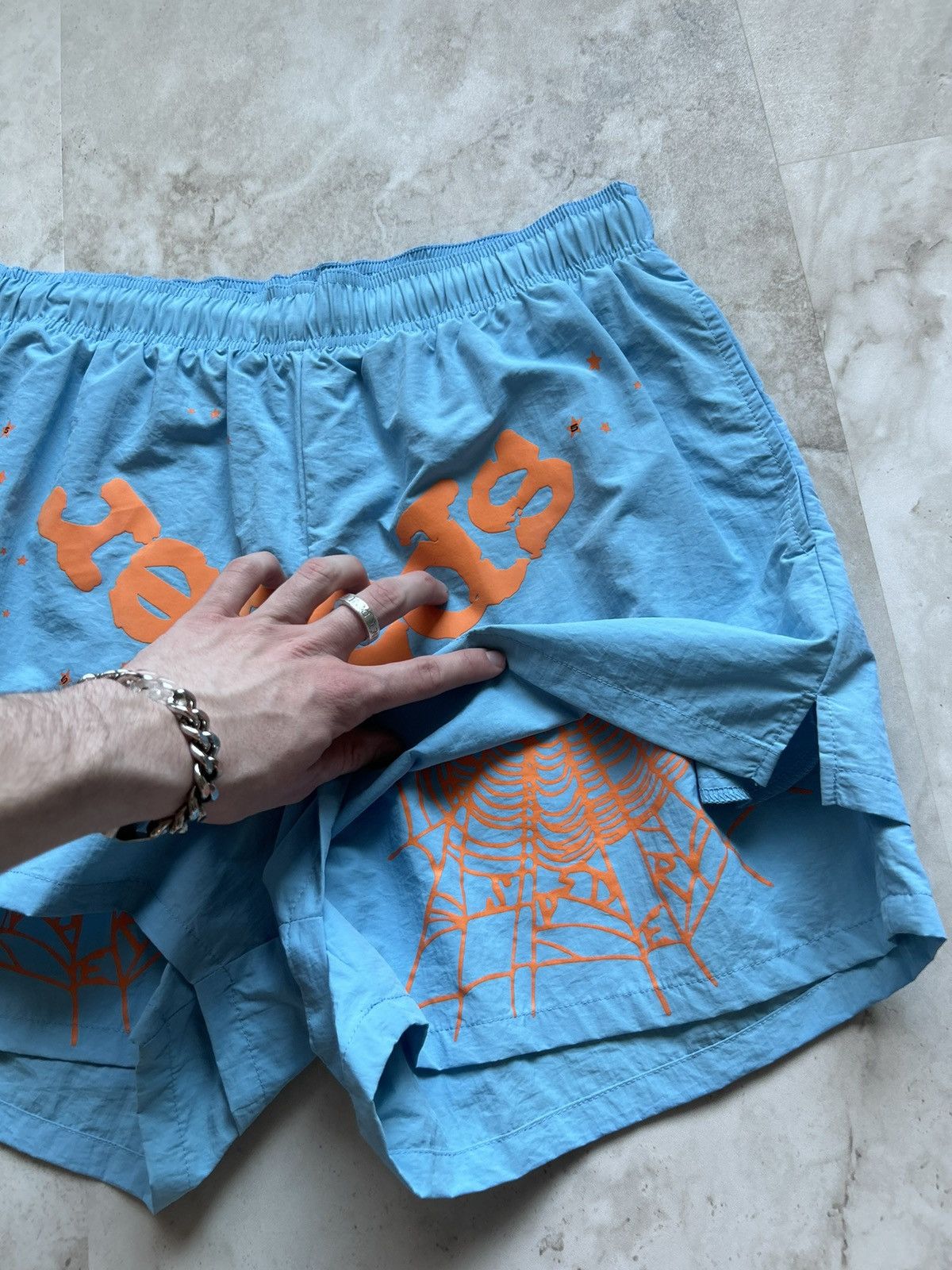 Sp5der Sp5der OG Web Double Layer Short Light Blue Size Medium Size US 32 / EU 48 - 6 Thumbnail