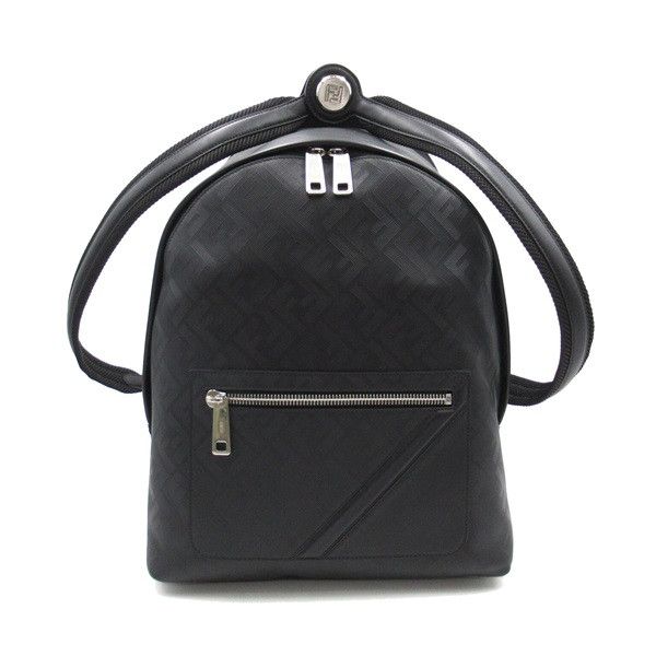 image of Fendi Diagonal Zucca Backpack in Black, Women's
