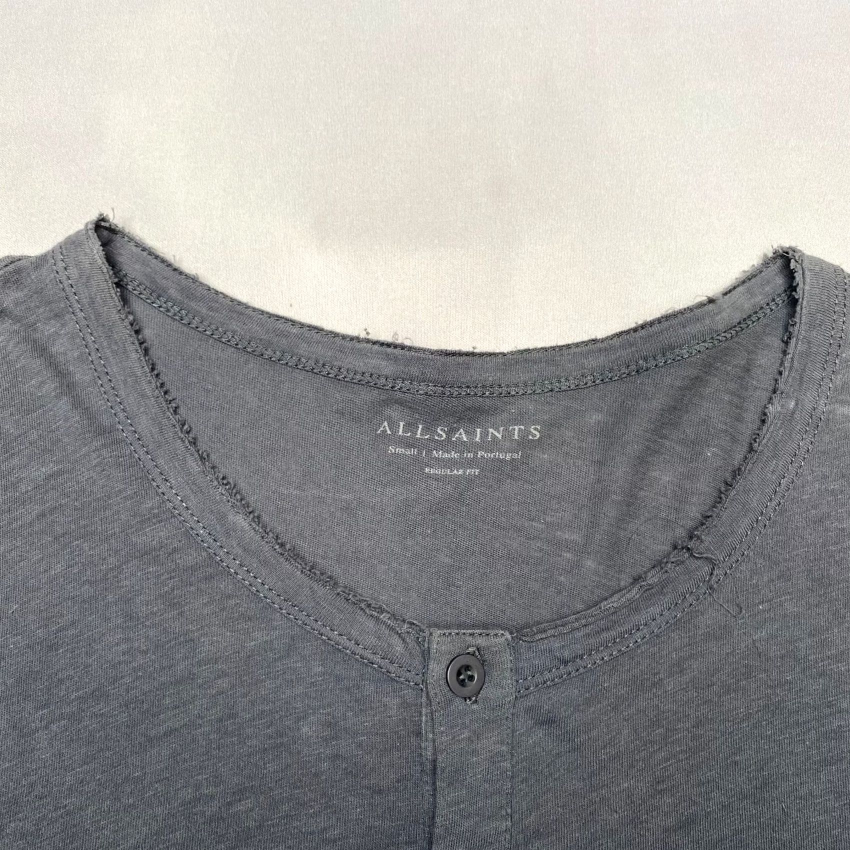 Allsaints Allsaints Figure Short Sleeve Henley Shirt Men's Small Indie Grunge Blue Size US S / EU 44-46 / 1 - 4 Thumbnail